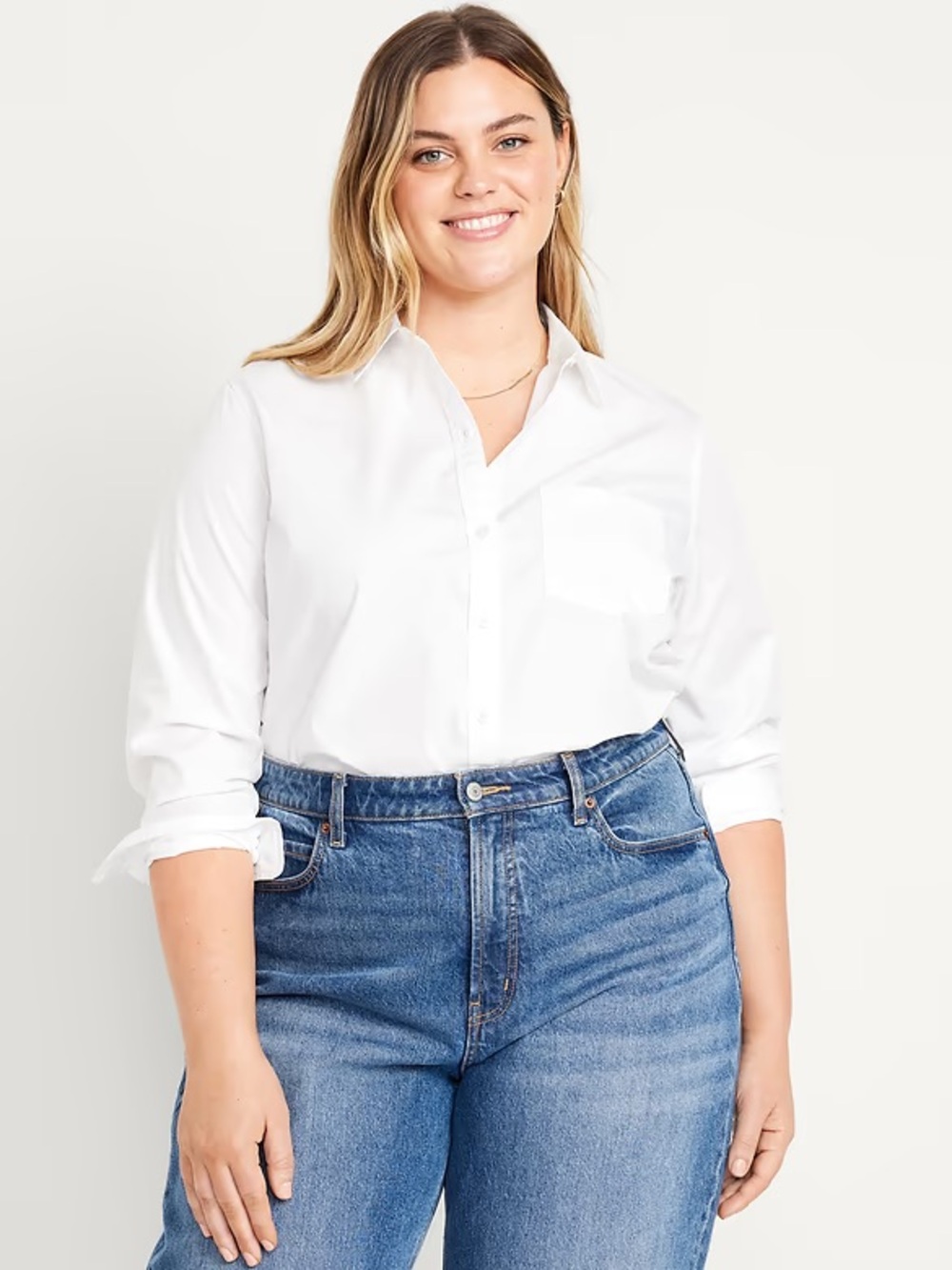 Old Navy White Classic Button-Down Shirt - Size XXL Tall